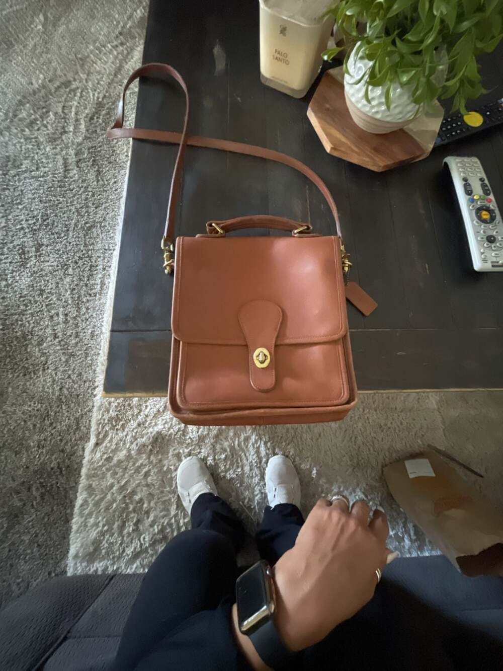 Coach Vintage Station Bag 5130 British Tan Leather Crossbody